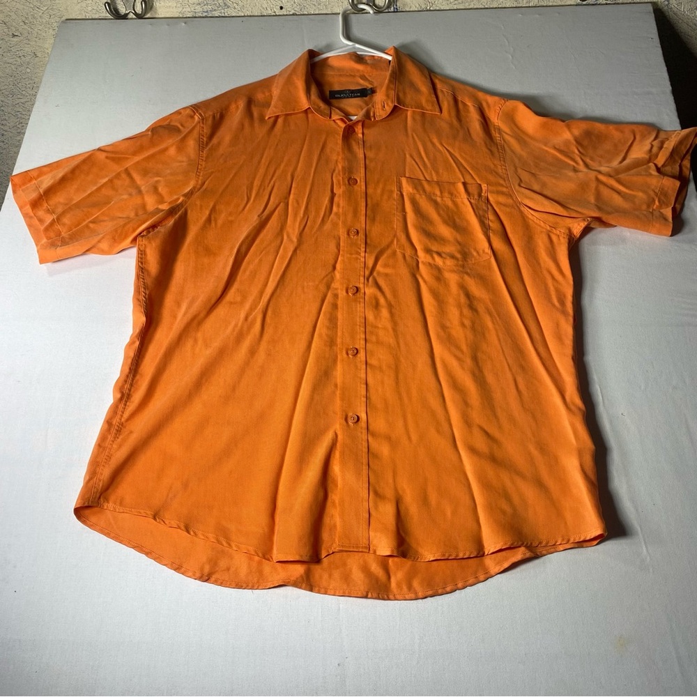 Bugatchi Bright Orange Casual Button Down Shirt